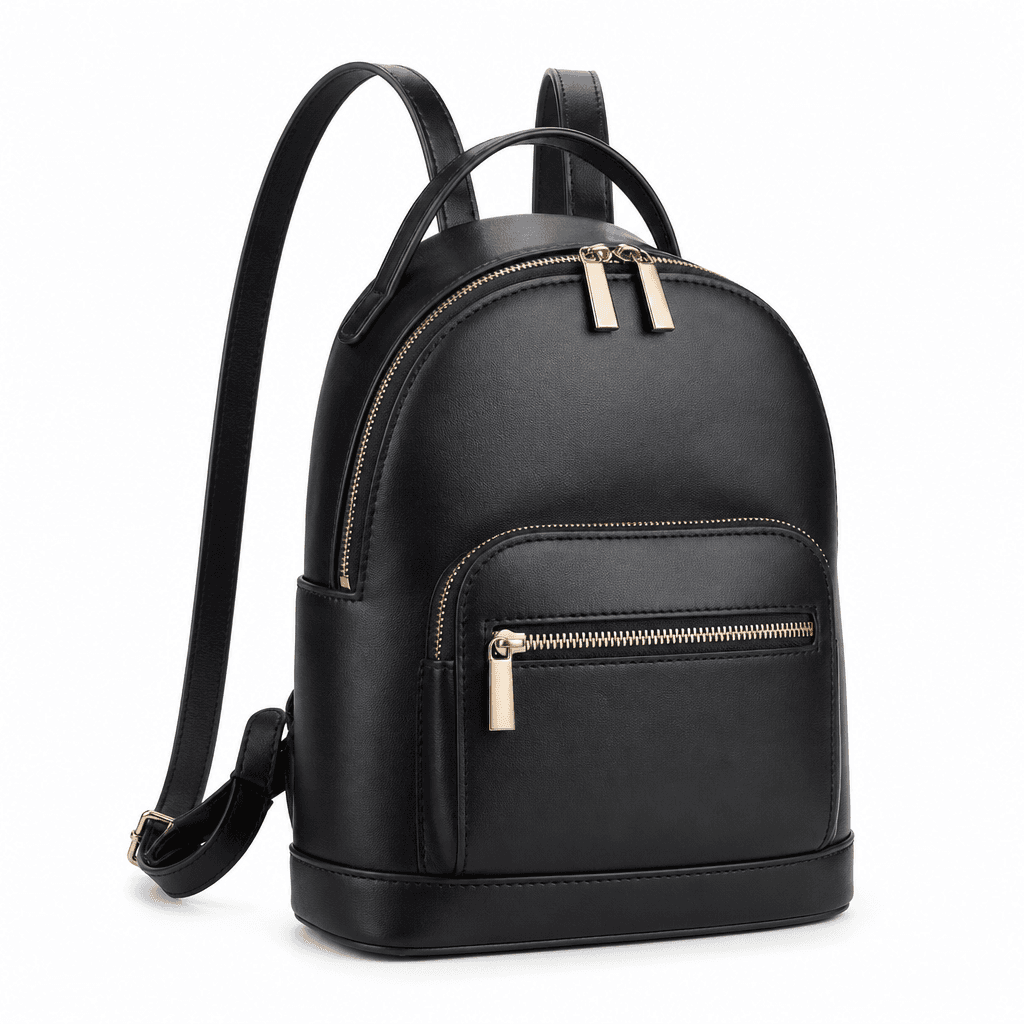 Celeste Mini Backpack in Black, alternate angle on white background